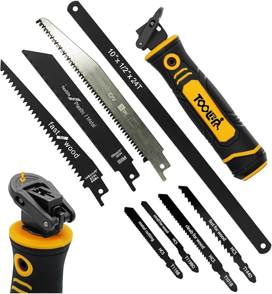 Hand Saw, Hacksaw, 8-In-1 Multi Blades, Drywall Cutter Saw, Long Blade Hand Saw, Jab Saw, For Cut... | Amazon (US)