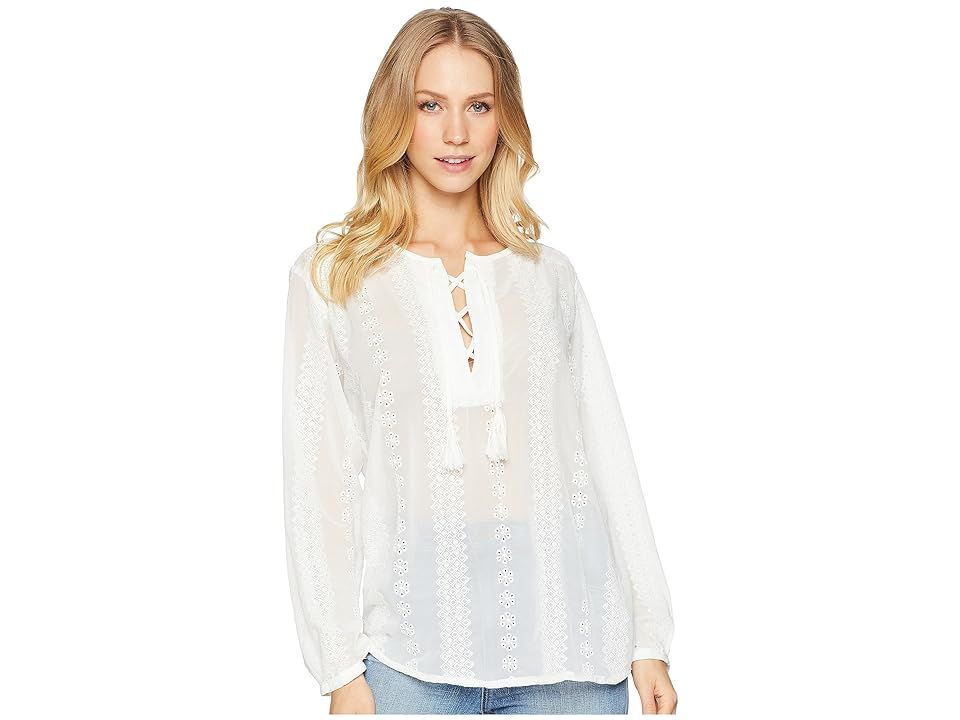 Bishop + Young Moroccan Embroidered Blouse (White) Women's Blouse | Zappos