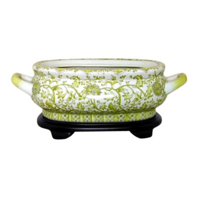 Beautiful Chinese White and Green Tapestry Porcelain Foot Bath Basin Pot | eBay | eBay US