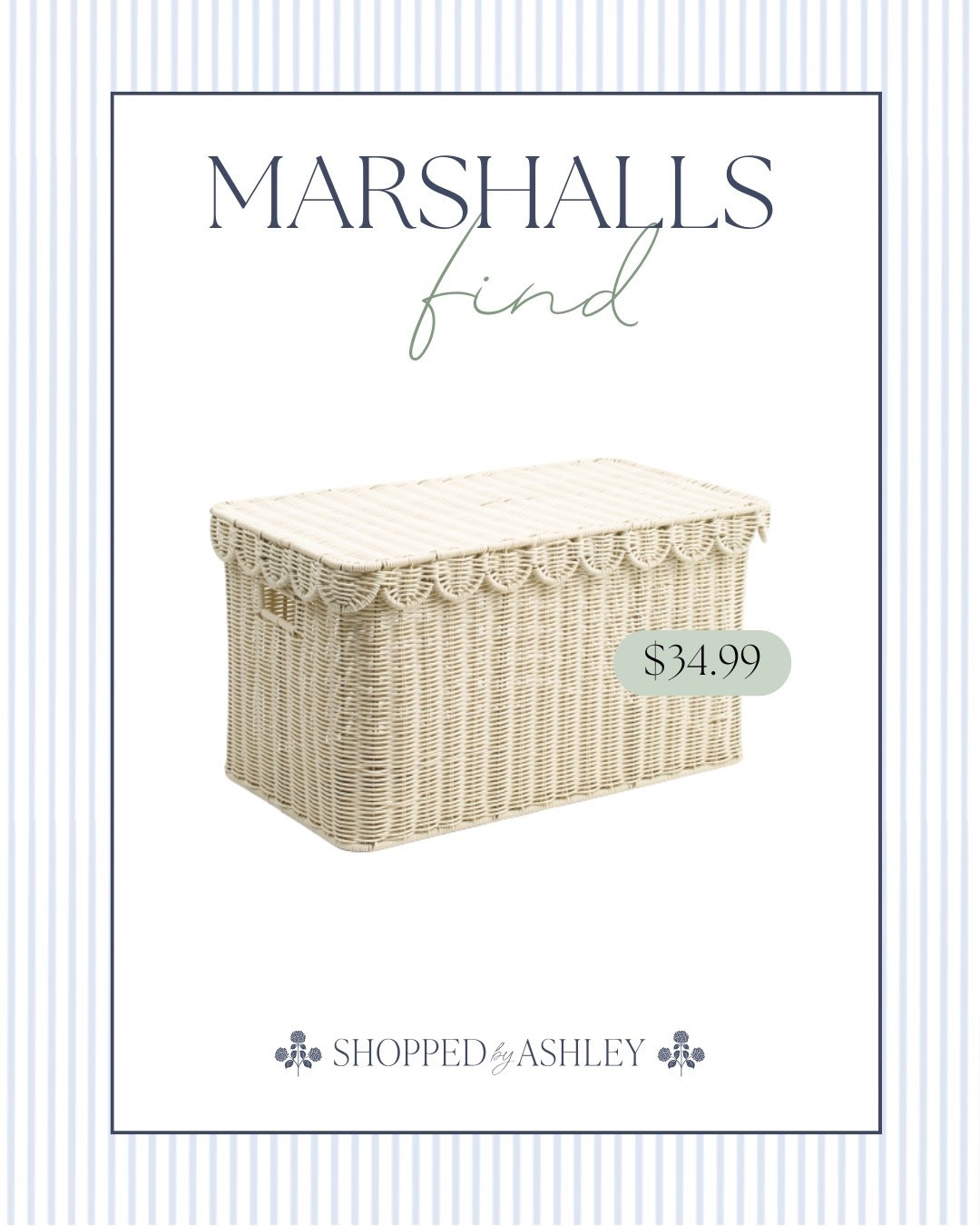 New scallop basket online at Marshalls! 

Storage basket, toy basket, nursery basket, dog toy basket, lidded basket, Marshalls basket 

#LTKHome #LTKFindsUnder50