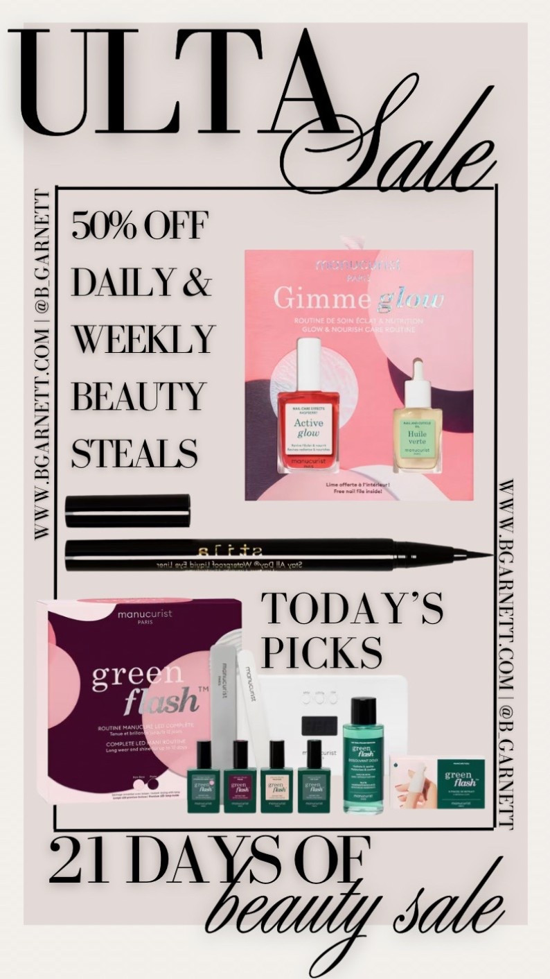 Ulta 21 Days of Beauty Sale picks from today 

Kitch | heatless curls | sale finds | ulta sale | stilla eye liner | liquid liner | the manicurist | nails 

#LTKBeauty #LTKSaleAlert #LTKSpringSale