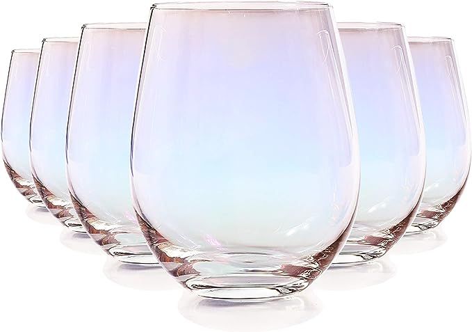 MIUSITE Glassware Water Wine Whisky Tumblers Glasses, Set of 6-500ml(17.6oz), Home Party Bar Rest... | Amazon (US)