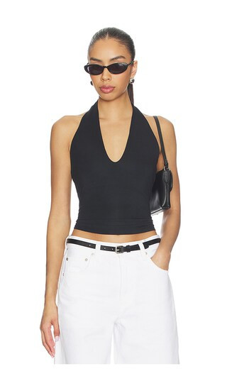 SKIMS Smooth Layers Halter Top in Black. - size S | Revolve Clothing (Global)