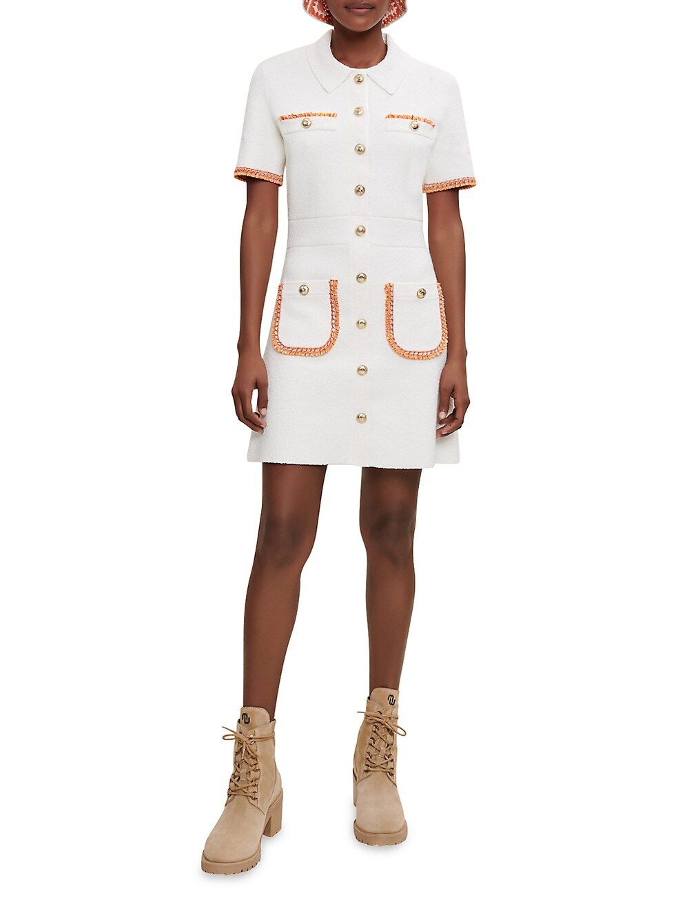 Risal Tweed-Trim Knit Mini Dress | Saks Fifth Avenue