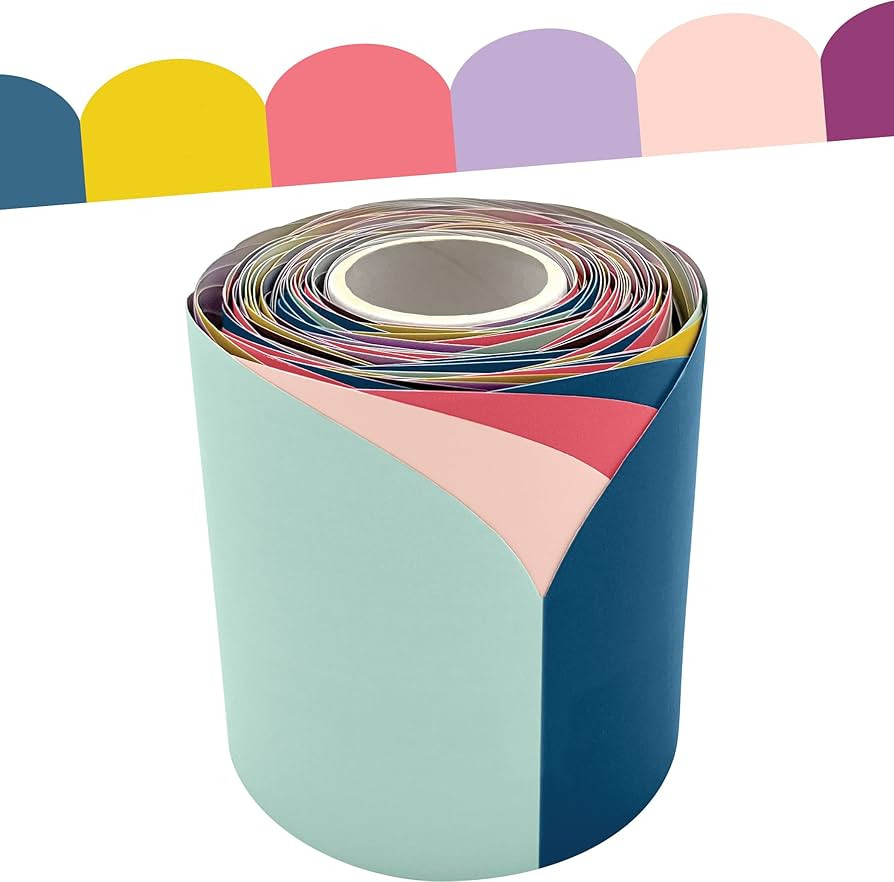 Teacher Created Resources Oh Happy Day Scalloped Die-Cut Rolled Border Trim (TCR9110) | Amazon (US)