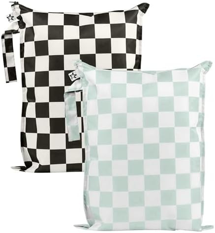 Tiny Twinkle Mess Proof Wet Bags | 2-Pack Reusable Waterproof Wet Bags for Swimsuits | Baby Cloth... | Amazon (US)