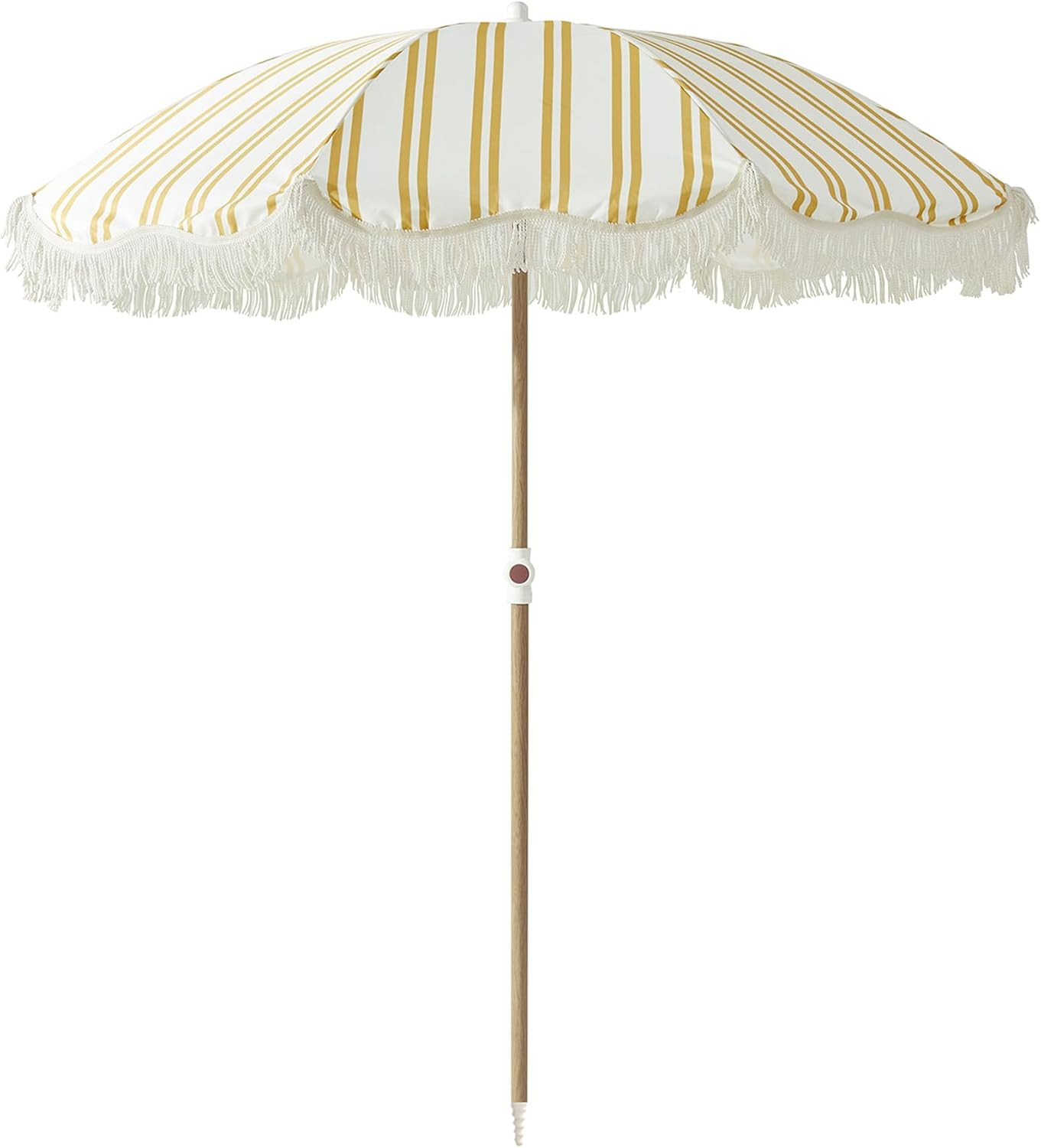 Amazon.com : DEER LAND 6FT Stripe Fringe Beach Umbrella for Sand with Sand Anchor, UPF 50+ Sun Sh... | Amazon (US)