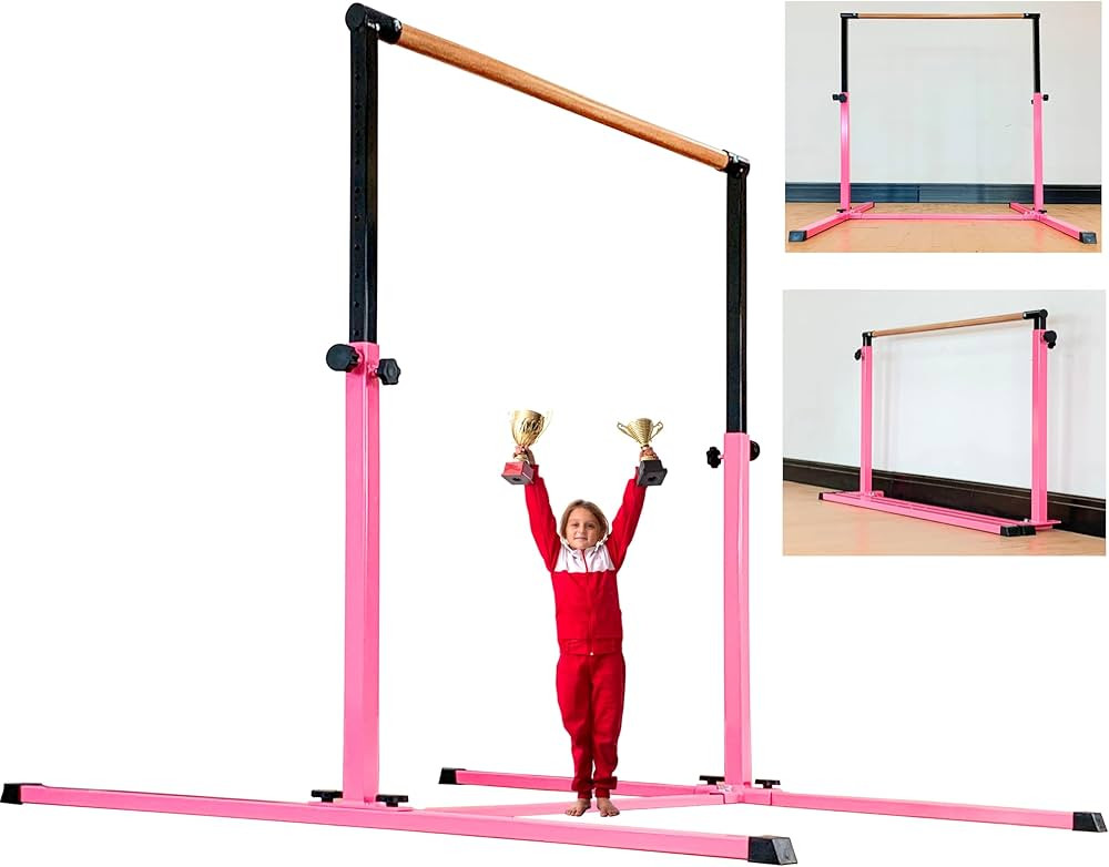 4FT/5FT Gymnastic Bar Set Gymnastics Horizontal Bar Gymnastics Kip Bar for Kids Home Use | Amazon (US)