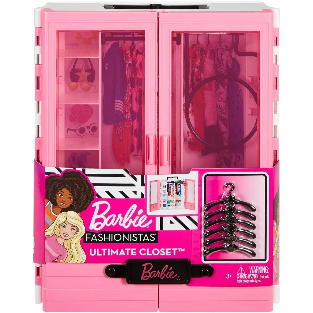 Barbie Fashionista Ultimate Closet, Portable with 6 Hangers | Walmart (US)