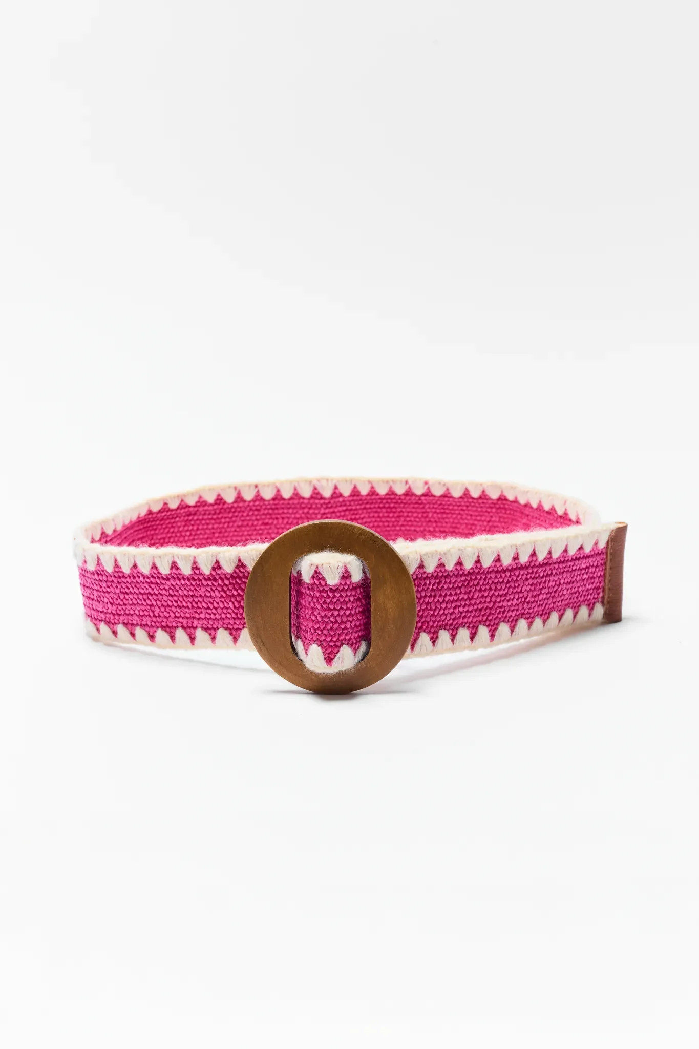 Kayla Pink Woven Raffia Belt | Avara