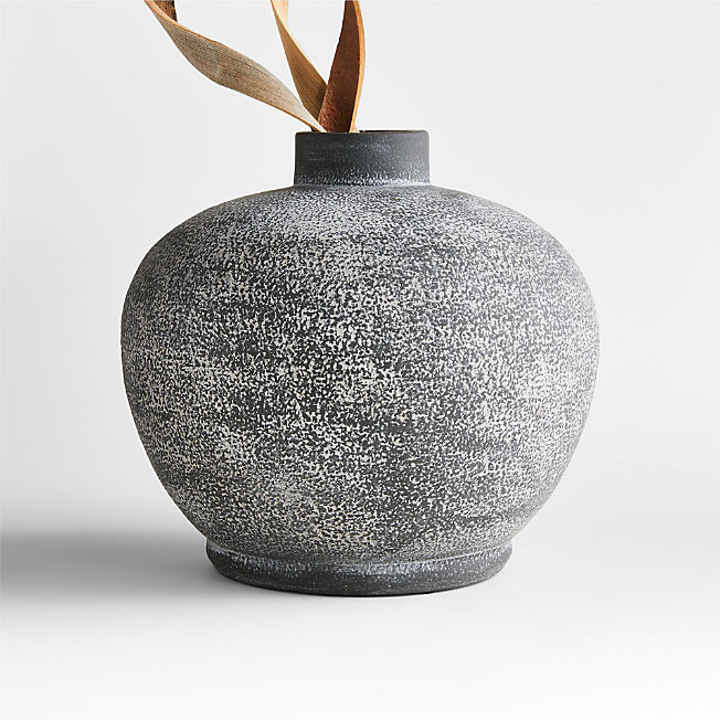 Ophelia Matte Black Round Vase 10" + Reviews | Crate & Barrel | Crate & Barrel