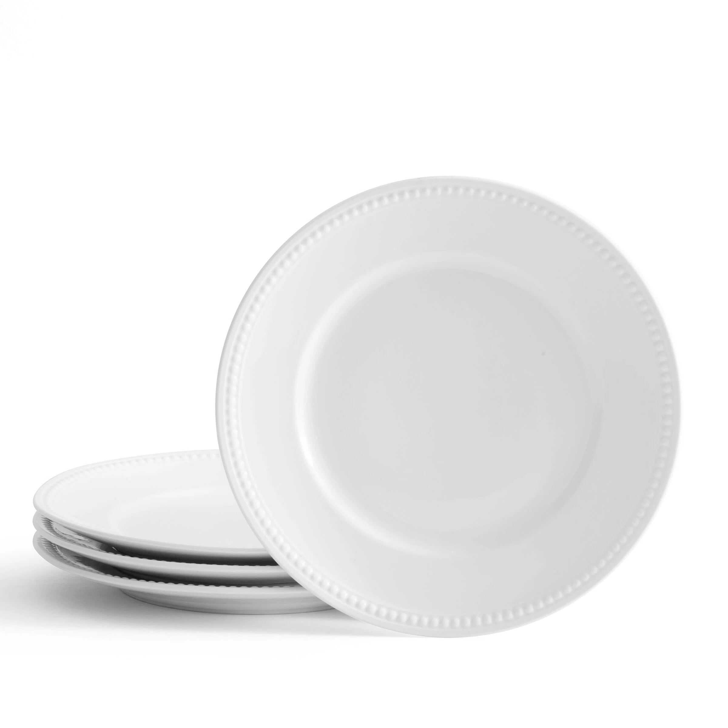 Max Beaded Porcelain Dinner Plate, Set Of 4 | Wayfair North America