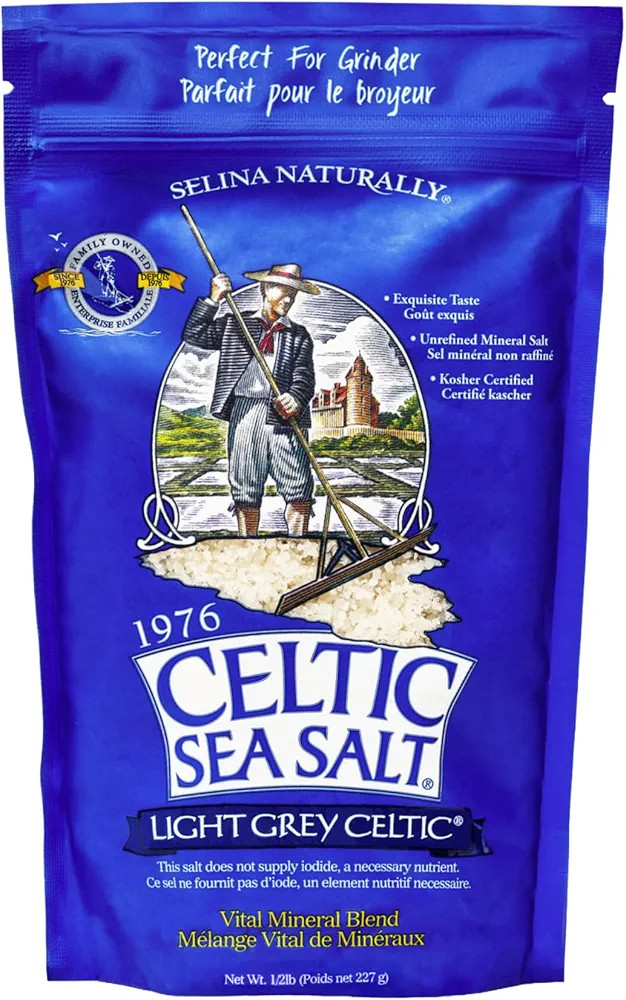Celtic Sea Salt Light Grey Coarse – Unrefined Mineral Salt, 70+ Trace Minerals, Sustainably Har... | Amazon (US)