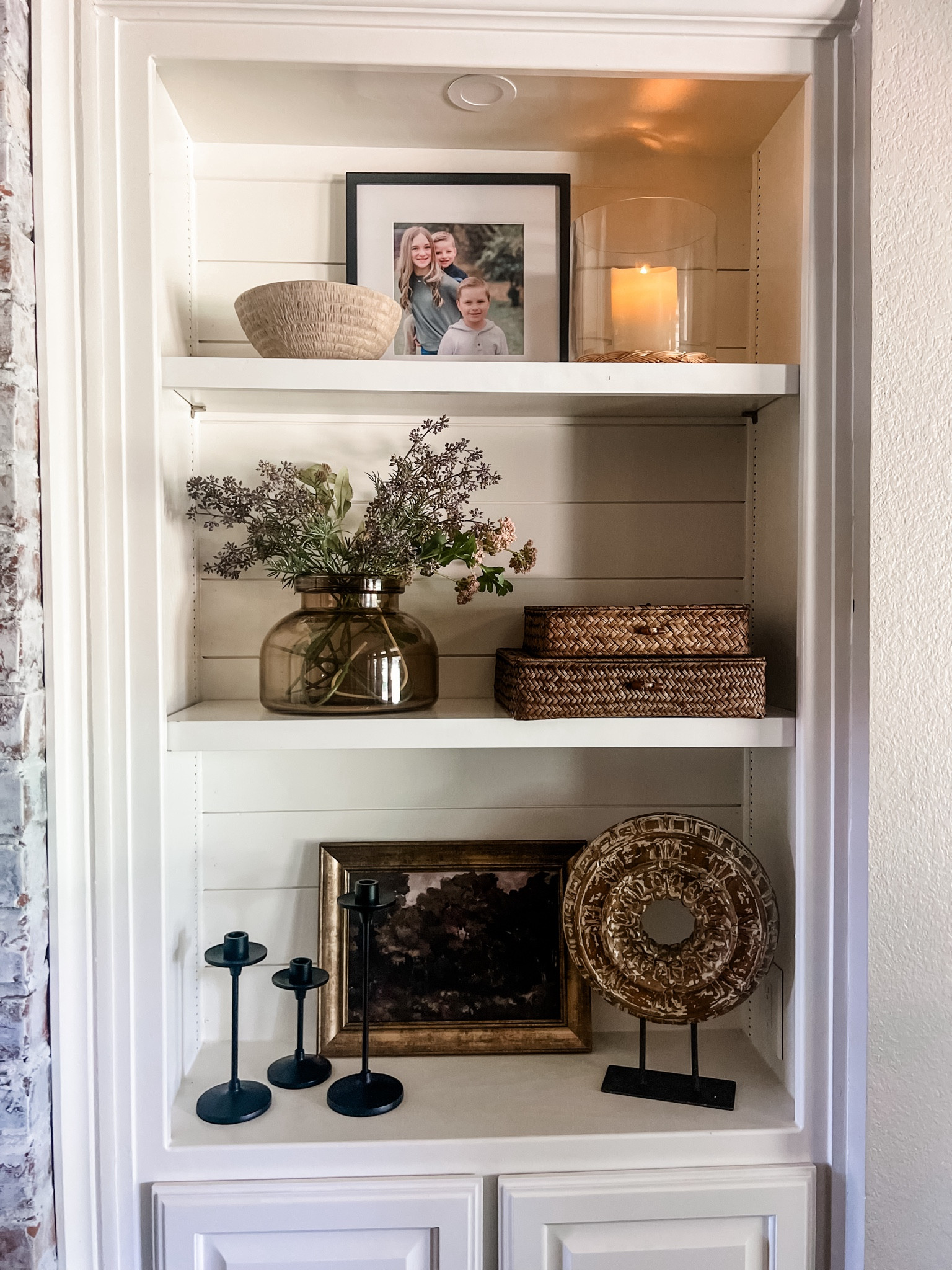 Shelf styling!  Bottom right sculpture is old so can’t link. 

Target finds, Amazon finds, Amazon home, home decor #shelfie, studio McGee 

#LTKFindsUnder50 #LTKHome #LTKStyleTip