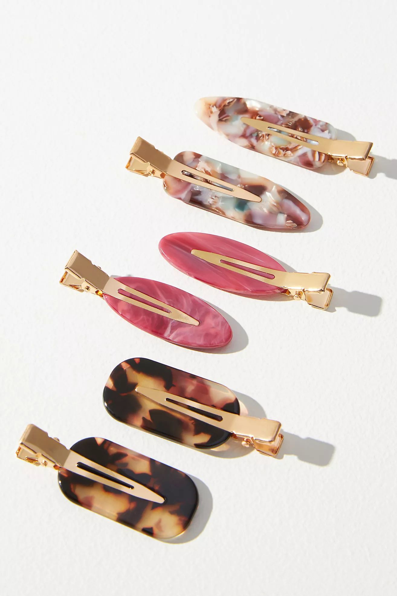 Resin Mixed Shapes Hair Clips, Set of 4 | Anthropologie (US)
