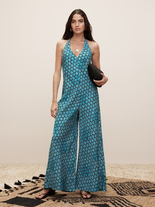 The White Lotus Viscose-Linen Halter Jumpsuit | Banana Republic (US)