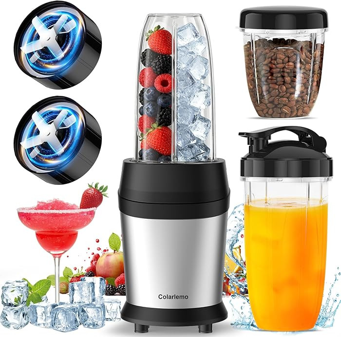 Colarlemo 12-Piece Smoothie Blender Maker 25,000 RPM Personal Blender for Ice Crushing Smoothies ... | Amazon (US)
