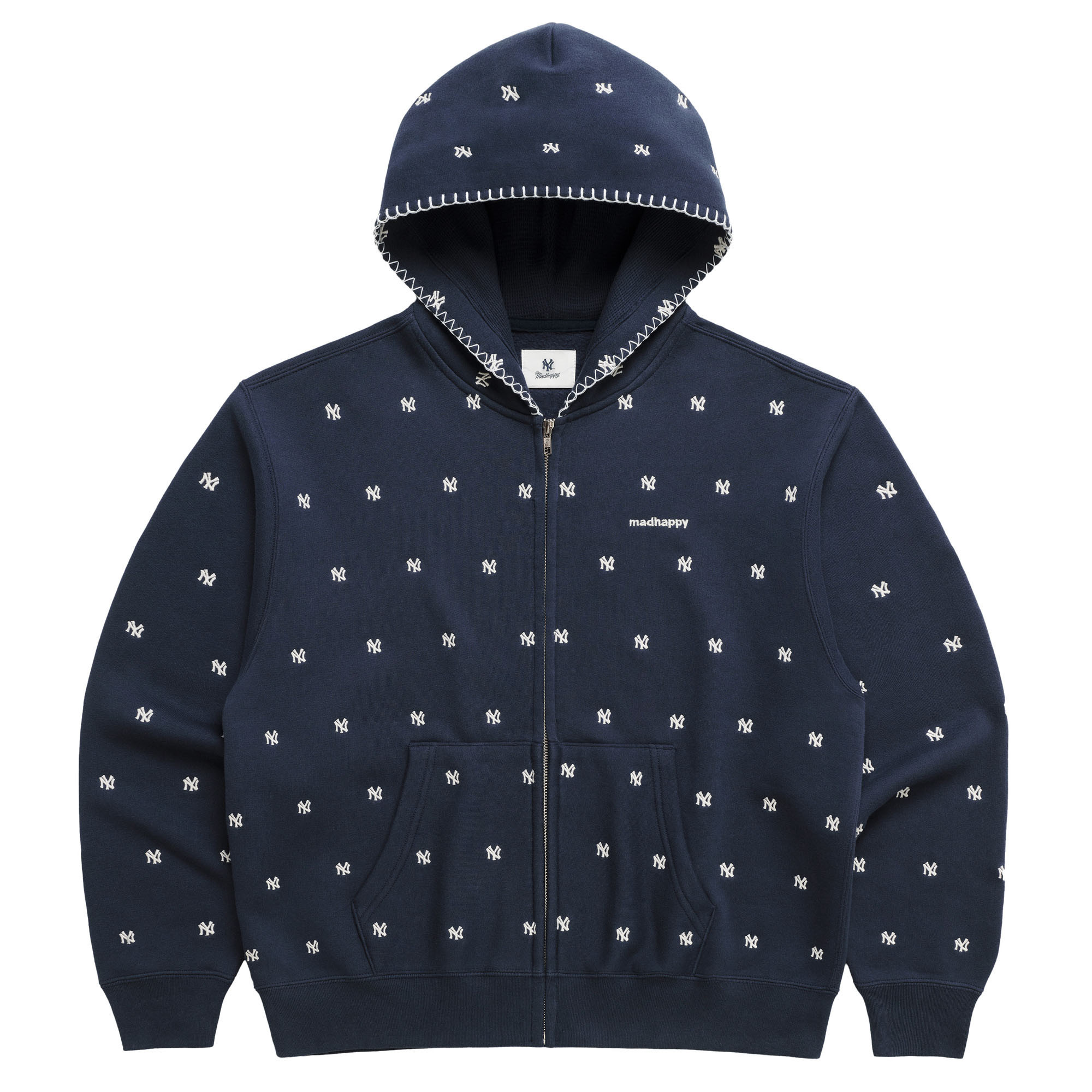 Unisex Madhappy Navy New York Yankees All Over Fleece Full-Zip Hoodie | Fanatics