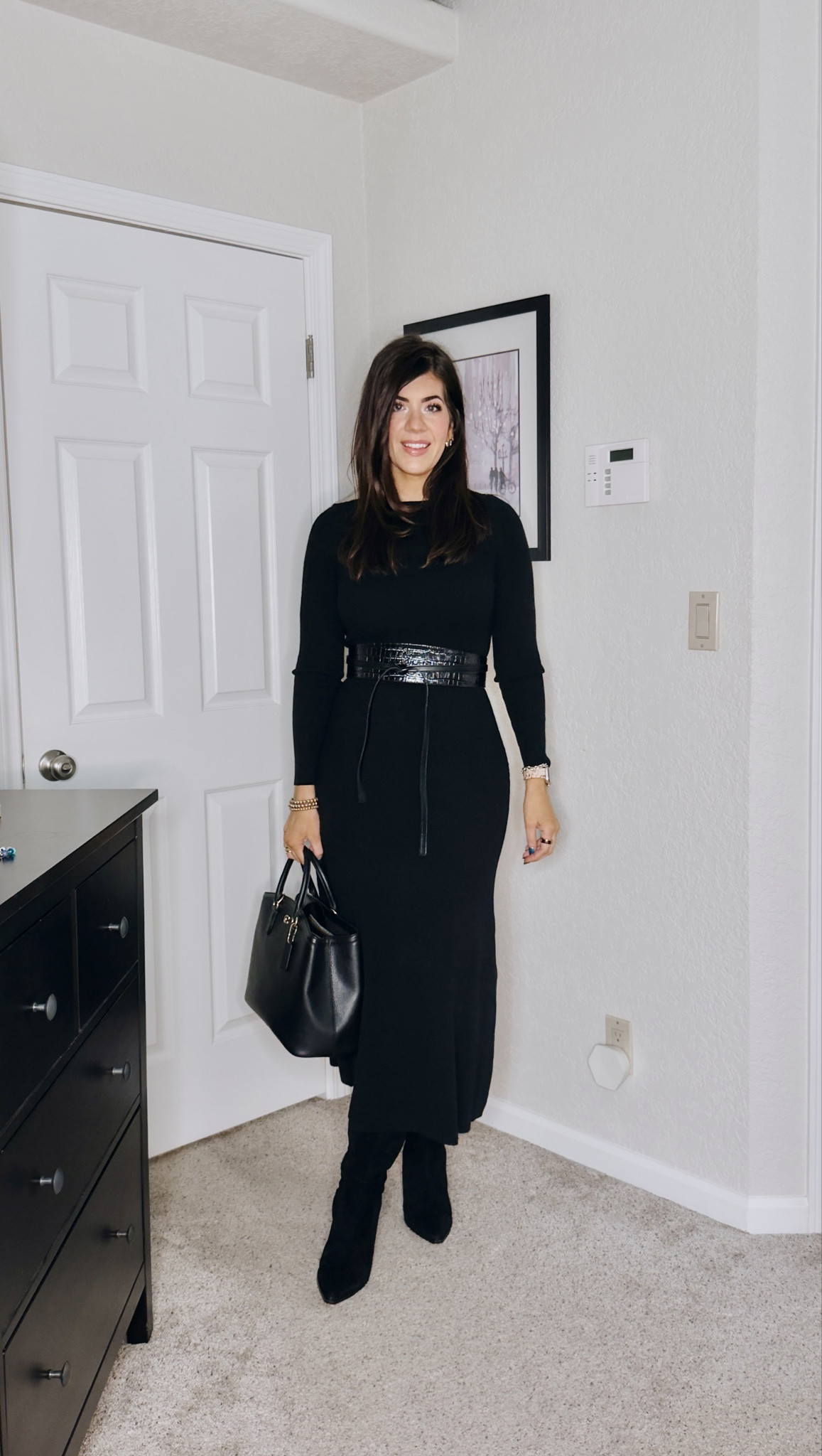 Recent work outfits
In a large sweater dress
Medium belt
Wide calf boot 

#LTKMidsize #LTKOver40 #LTKWorkwear