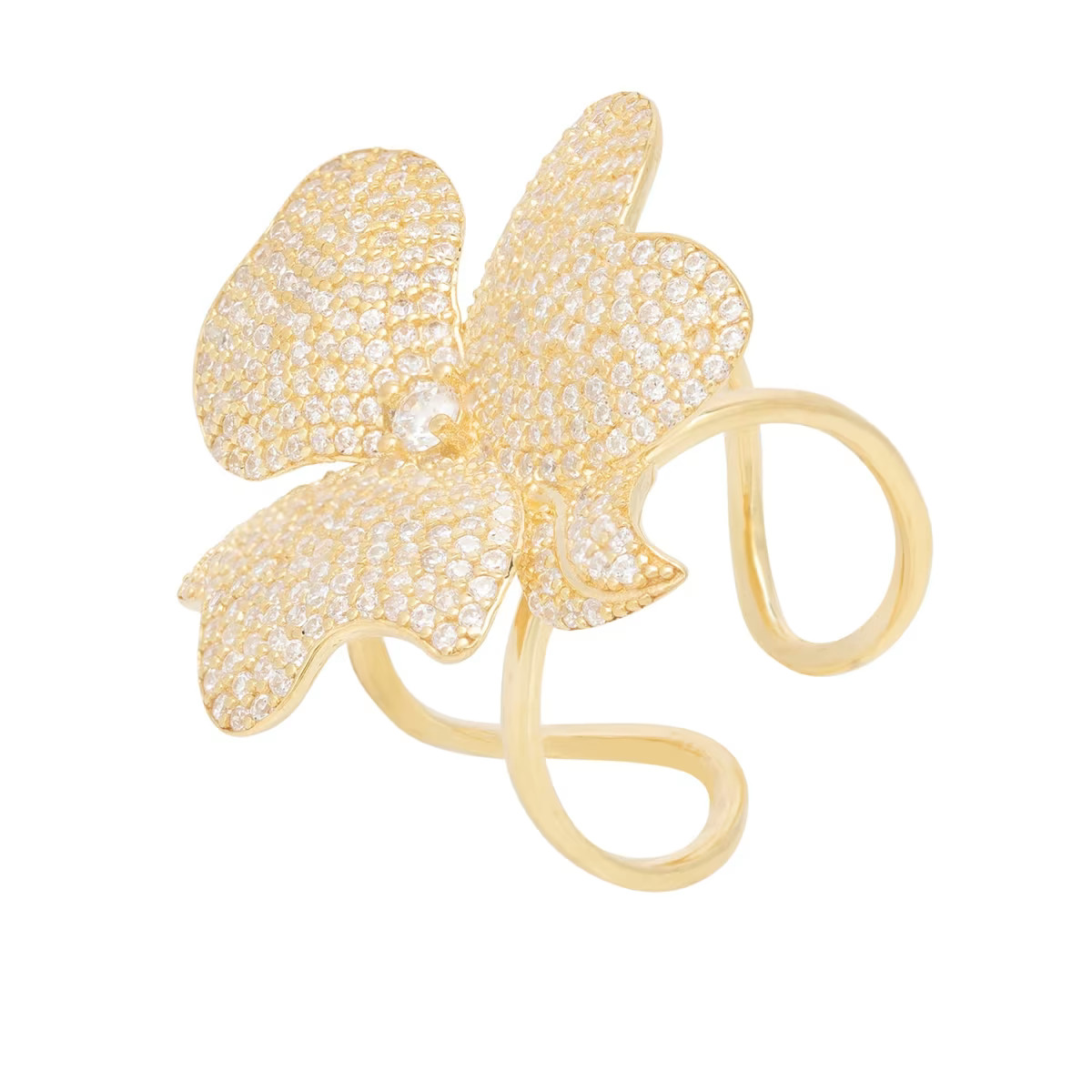 Flower Cocktail Ring Gold | Wolf & Badger (US)