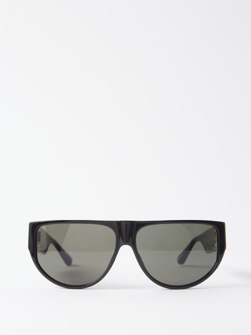 Linda Farrow - Elodie Flat-top Acetate Sunglasses - Womens - Black | Matches (US)