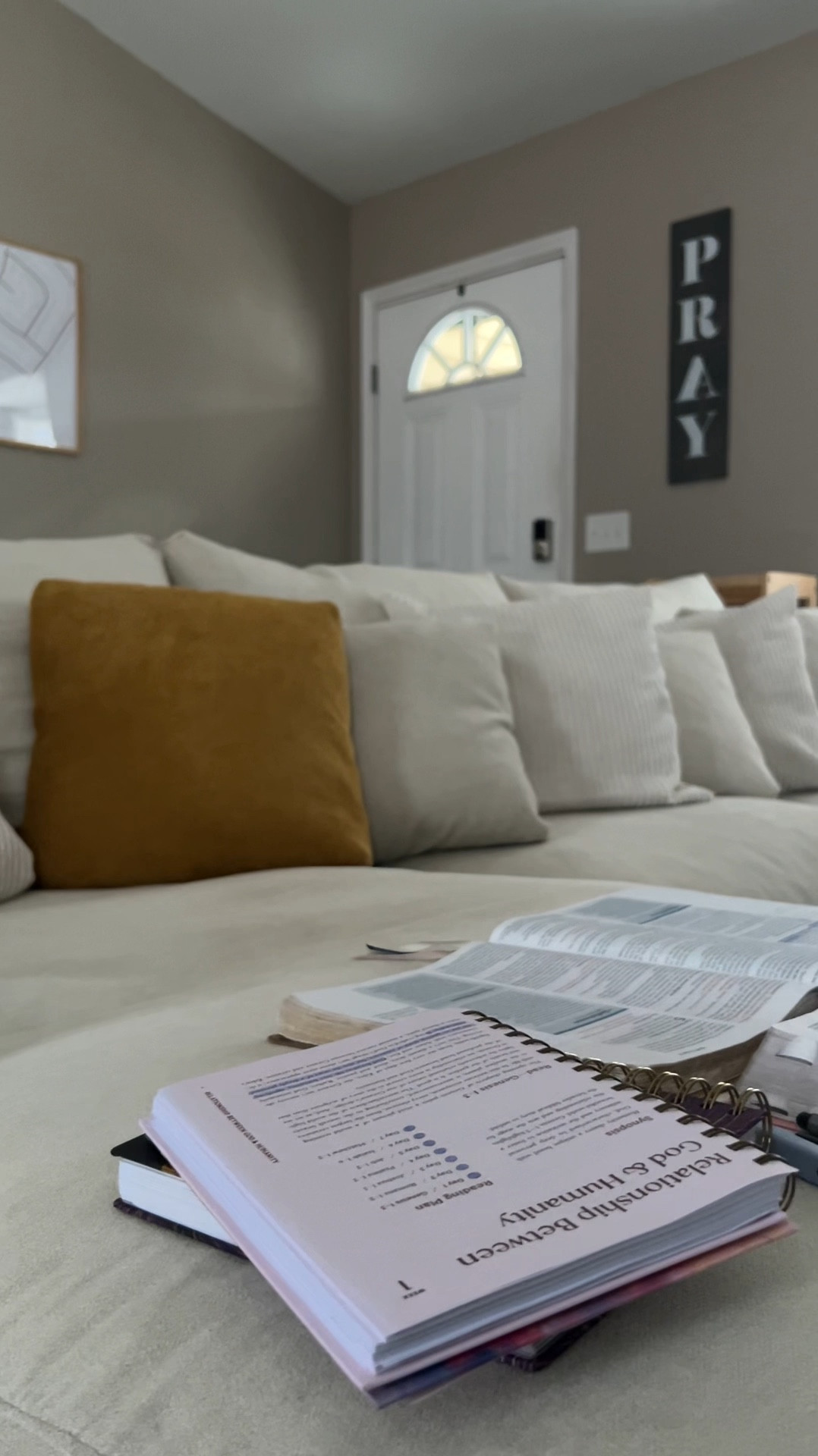 Met me in the morning // morning routine, Bible study, cozy couch, sacred moments, feathers sectional, modular sofa, duck feather filling, throw pillows, living room, aesthetic, removable fabric, adjustable height, comfy, beige, machine washable

#LTKFamily #LTKWatchNow #LTKHome