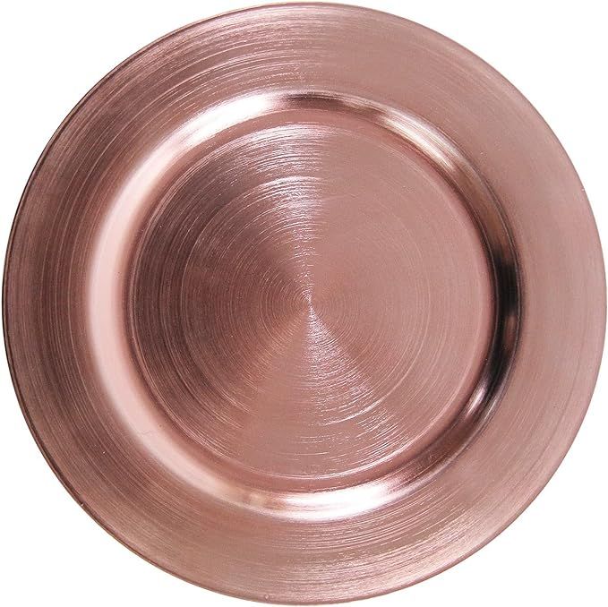 Metallic Rose Gold Charger Plates Rings - 12 pcs 13 Inch Plasic Round Wedding Party Decroation Ch... | Amazon (US)