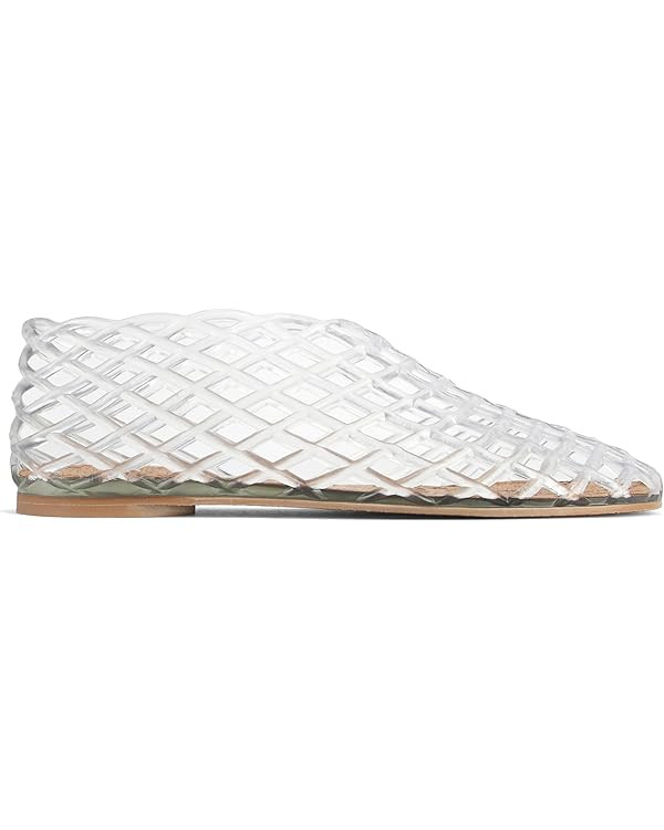 Jelly Mesh Ballet Flats for Women Clear Hollow Jellies Flat Sandals Round Toe Slip On Beach Balle... | Amazon (US)