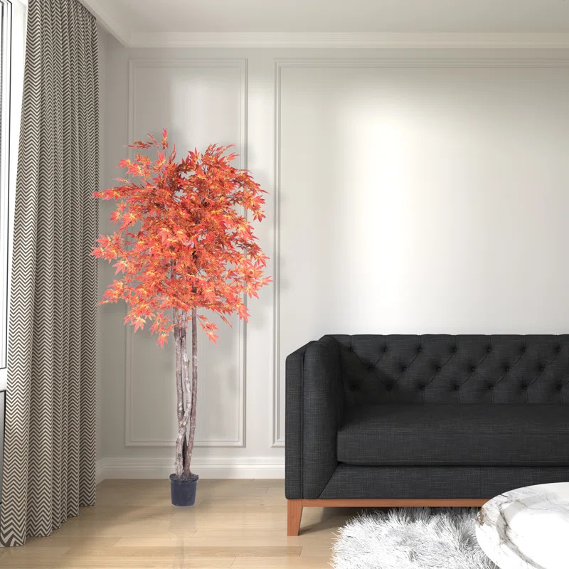 72'' Faux Maple Tree in Basket | Wayfair North America