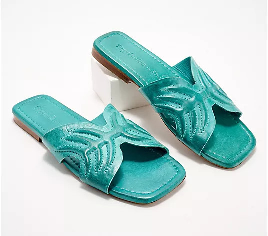 Seychelles Leather Slide Sandals - Madhu - QVC.com | QVC