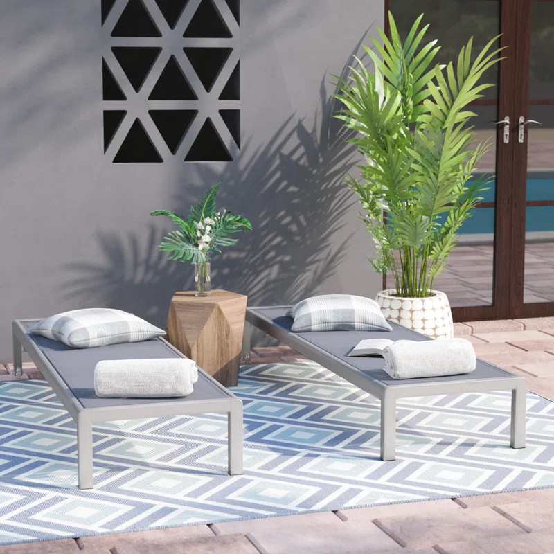 Caggiano Outdoor Metal Chaise Lounge Set | Wayfair North America