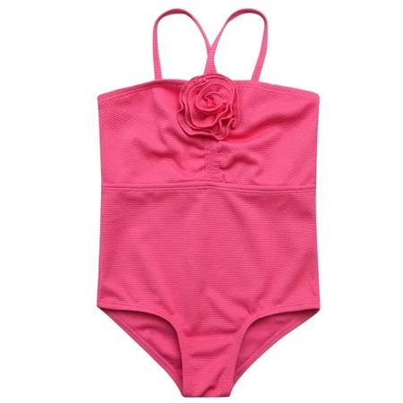 Jessica Simpson Girls One-piece Ruched Rosette Swimsuit | Walmart (US)
