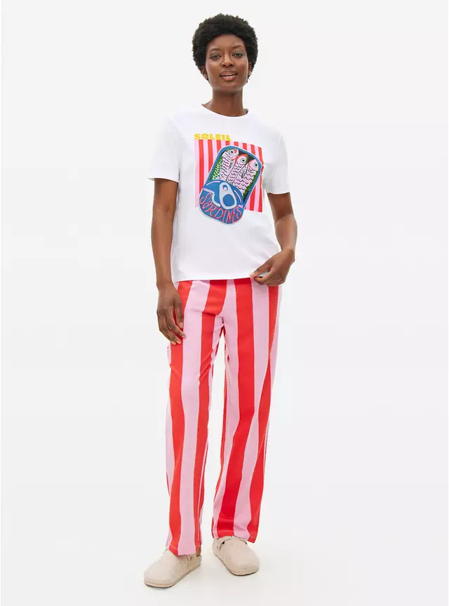 Soleil Sardines Print Pyjama Set S | Tu Clothing