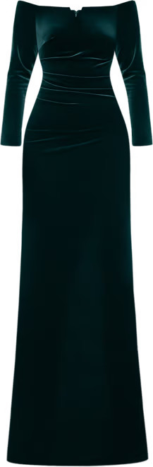 Velvet Off-The-Shoulder Gown | Macy's