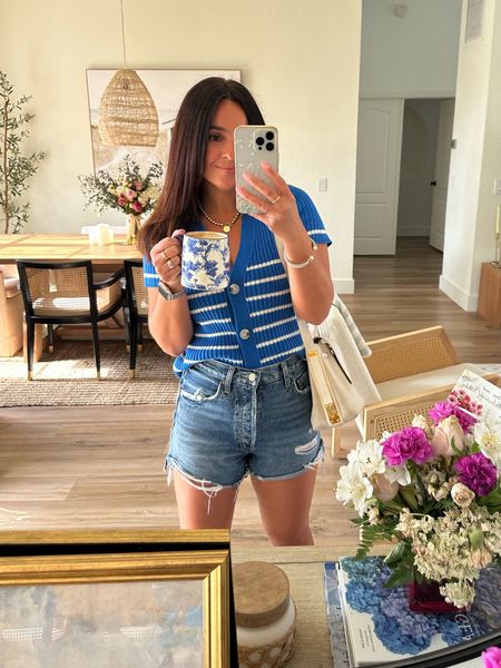 Spring style - my favorite brand of shorts by Agolde and all the blue and white spring style! 

#LTKSeasonal #LTKfindsunder50 #LTKSpringSale