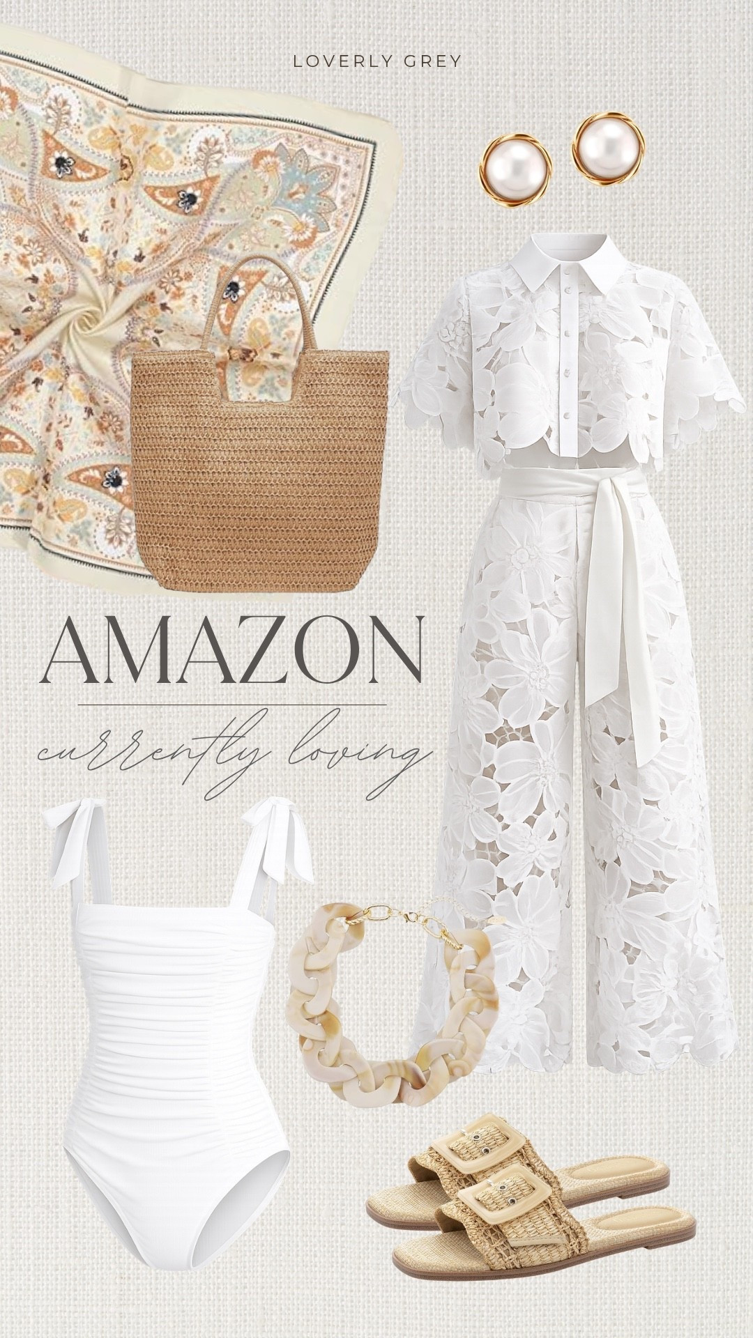 Currently loving these Amazon finds for summer! The white lace set is perfect for your next vacation. Pair it with the woven tote, sandals, and statement necklace for a head-to-toe look!

#LTKdayinmylife #LTKootd #LTKgrwm