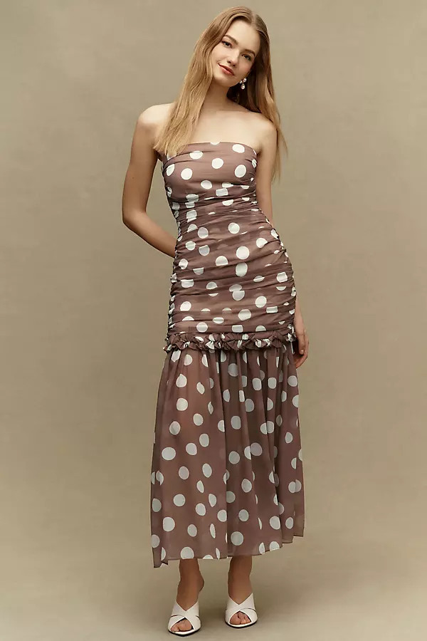 Sola Polka Dot Strapless Maxi Dress | Anthropologie (US)