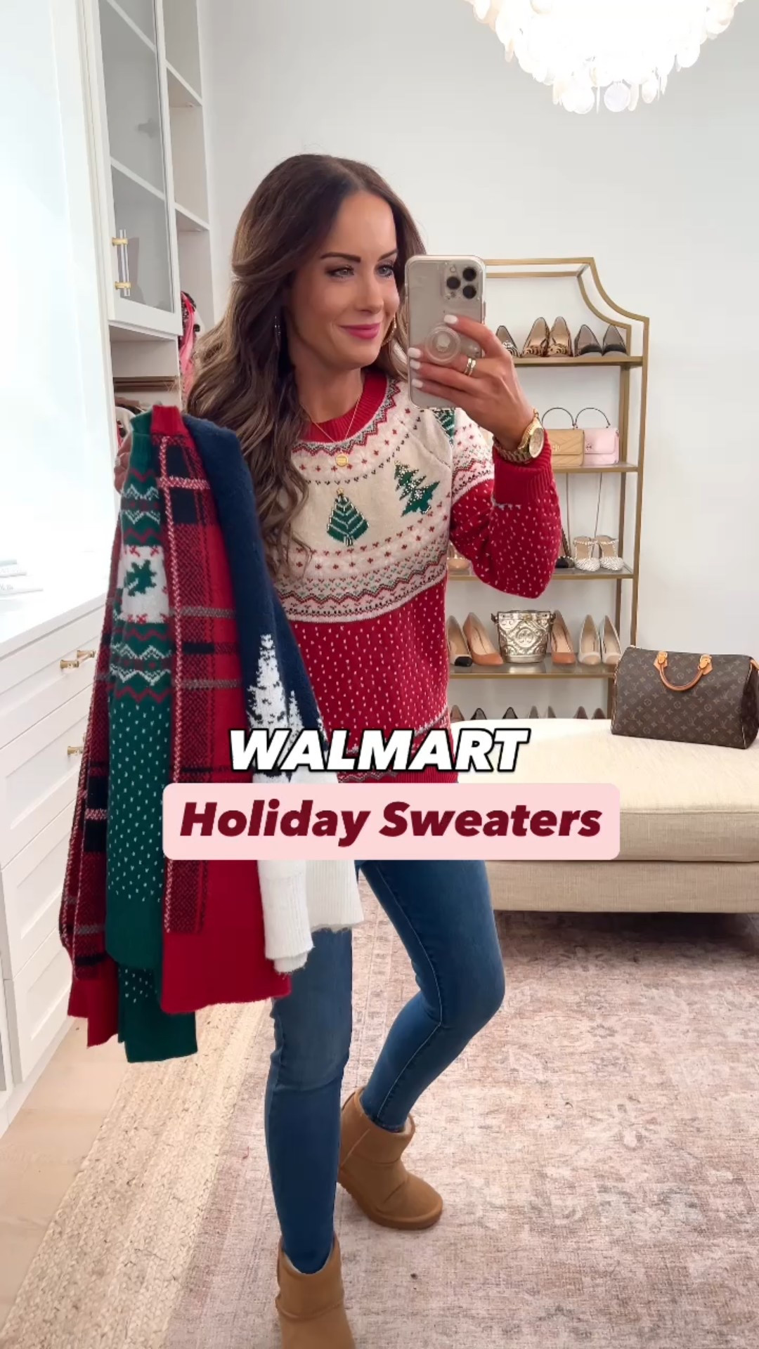 The cutest new holiday sweaters! Wearing size S. Size up if you’re between sizes or want a relaxed fit 😊