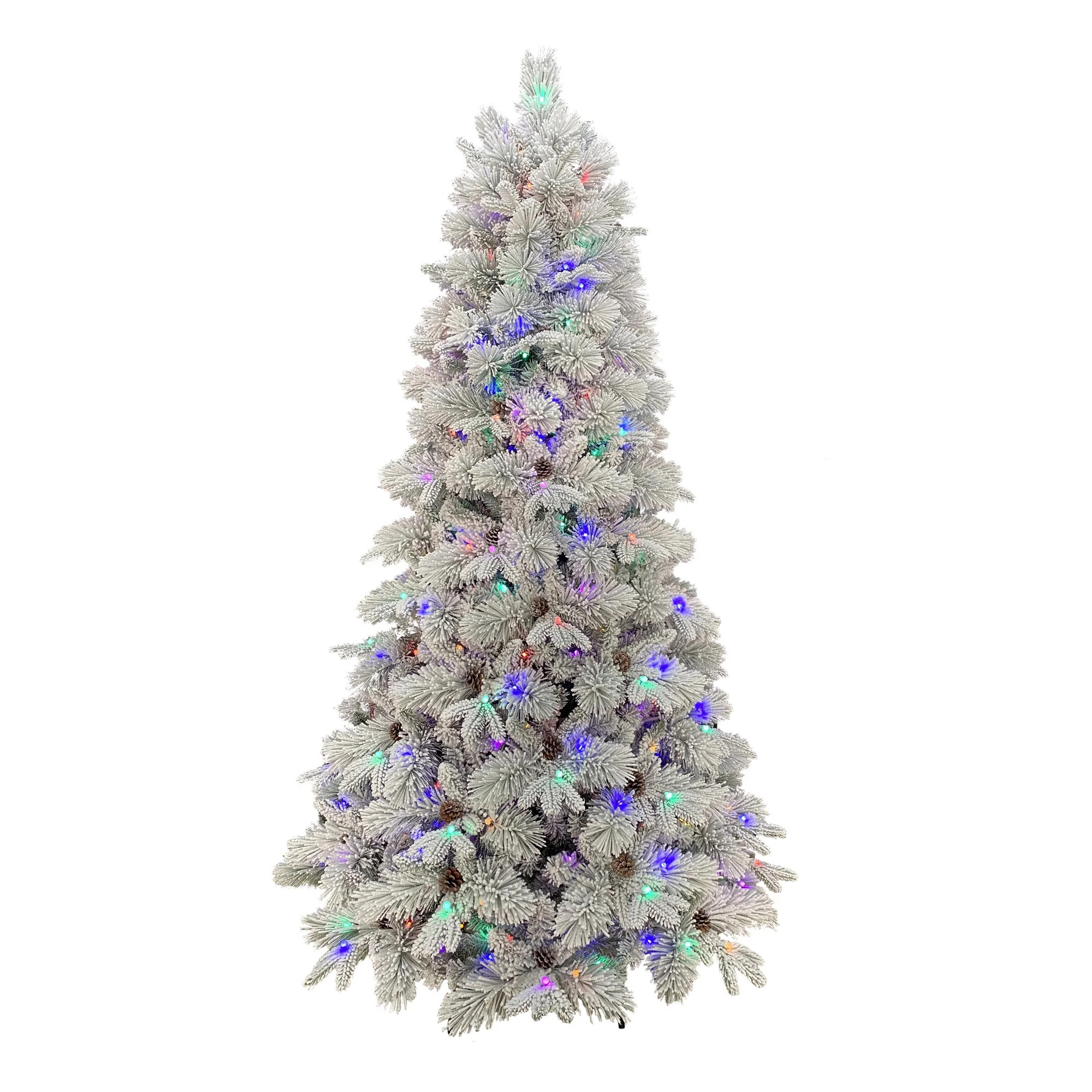 Holiday Time 7.5-Foot Flocked Prelit Bellmont Christmas Tree, with 350 4-Function Color-Changing ... | Walmart (US)