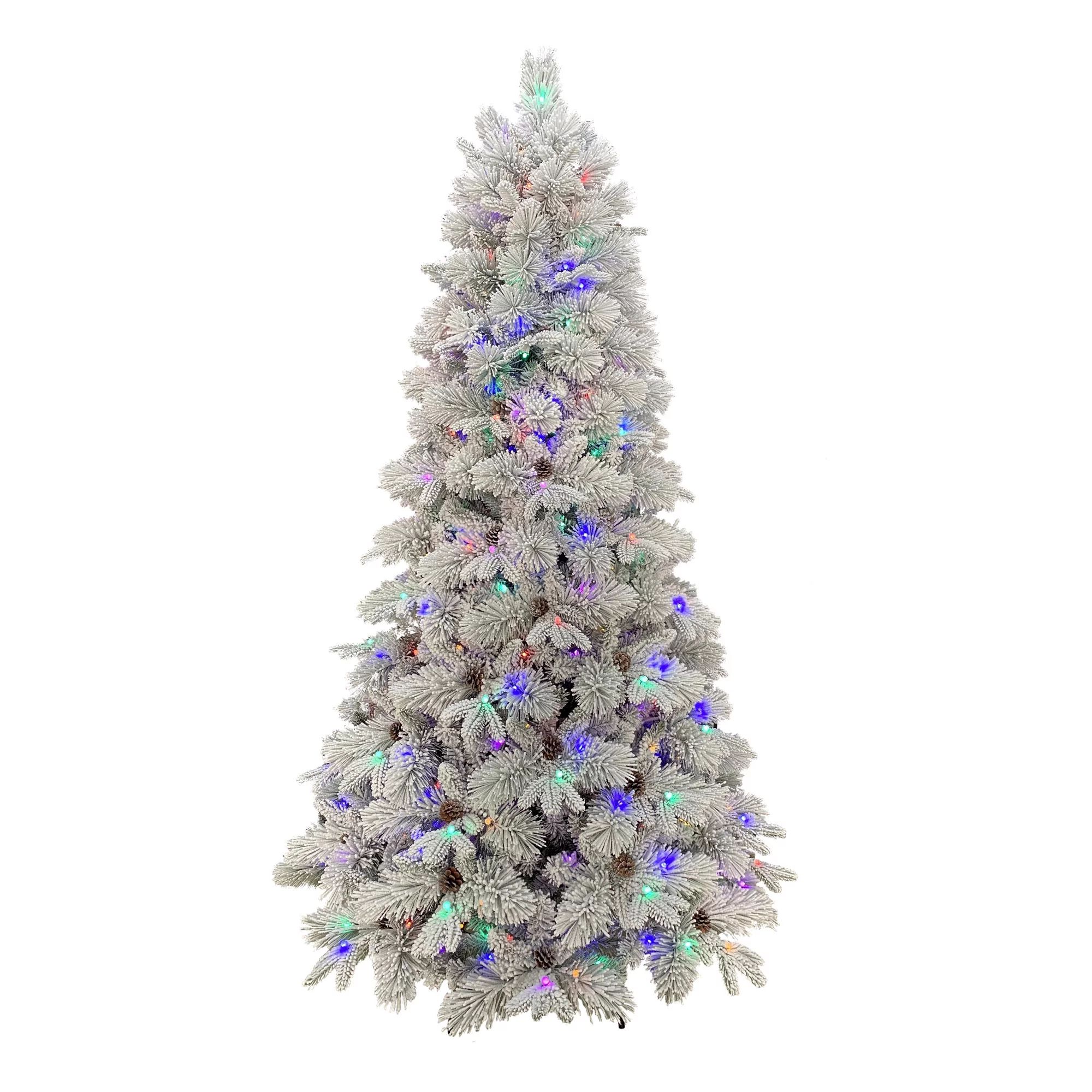 Holiday Time 7.5-Foot Flocked Prelit Bellmont Christmas Tree, with 350 4-Function Color-Changing ... | Walmart (US)