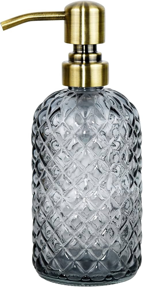 16 oz Glass Soap Dispenser with Vintage Gold Pump, Hand Sanitizer Refillable Soap Dispenser for K... | Amazon (US)