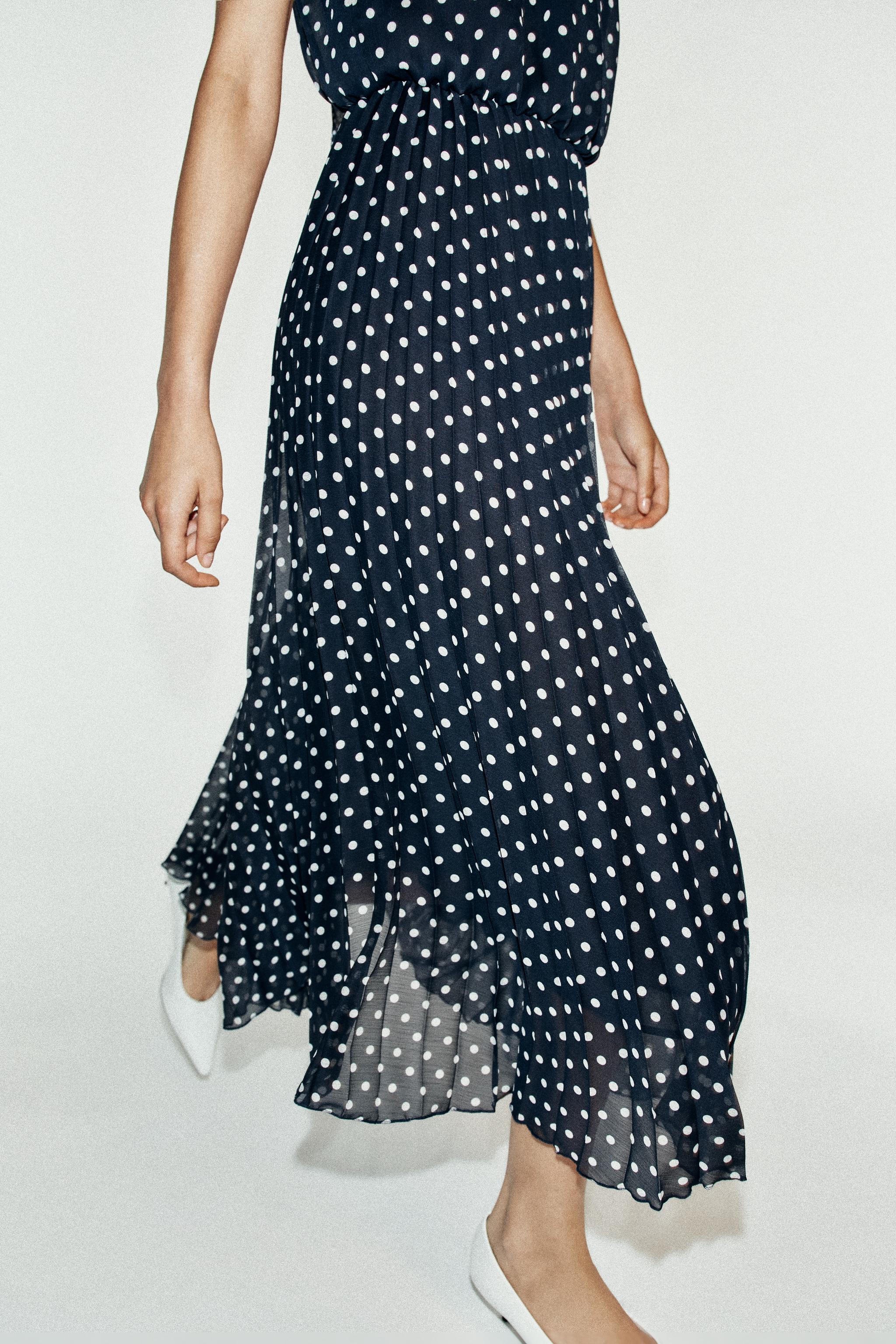 POLKA DOT HALTER MIDI DRESS | Zara US