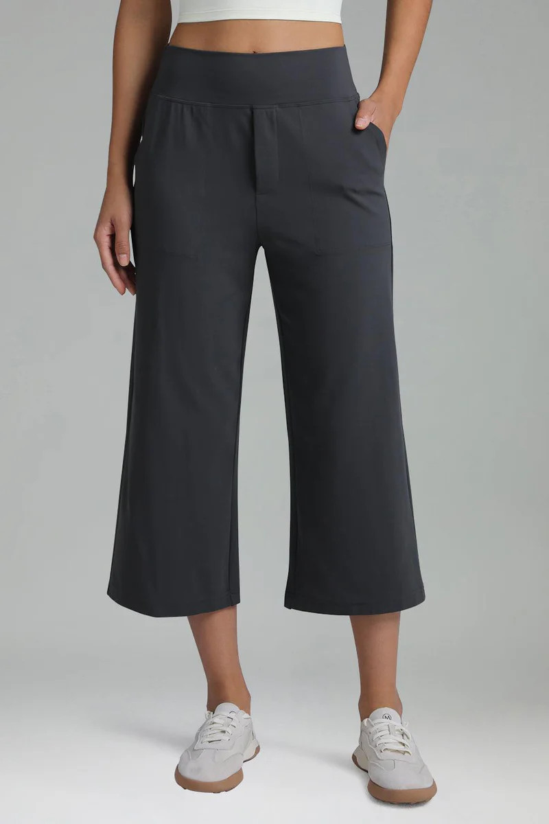 Dreamlux Mid Waisted Cropped Wide Leg Pants | Colorfulkoala