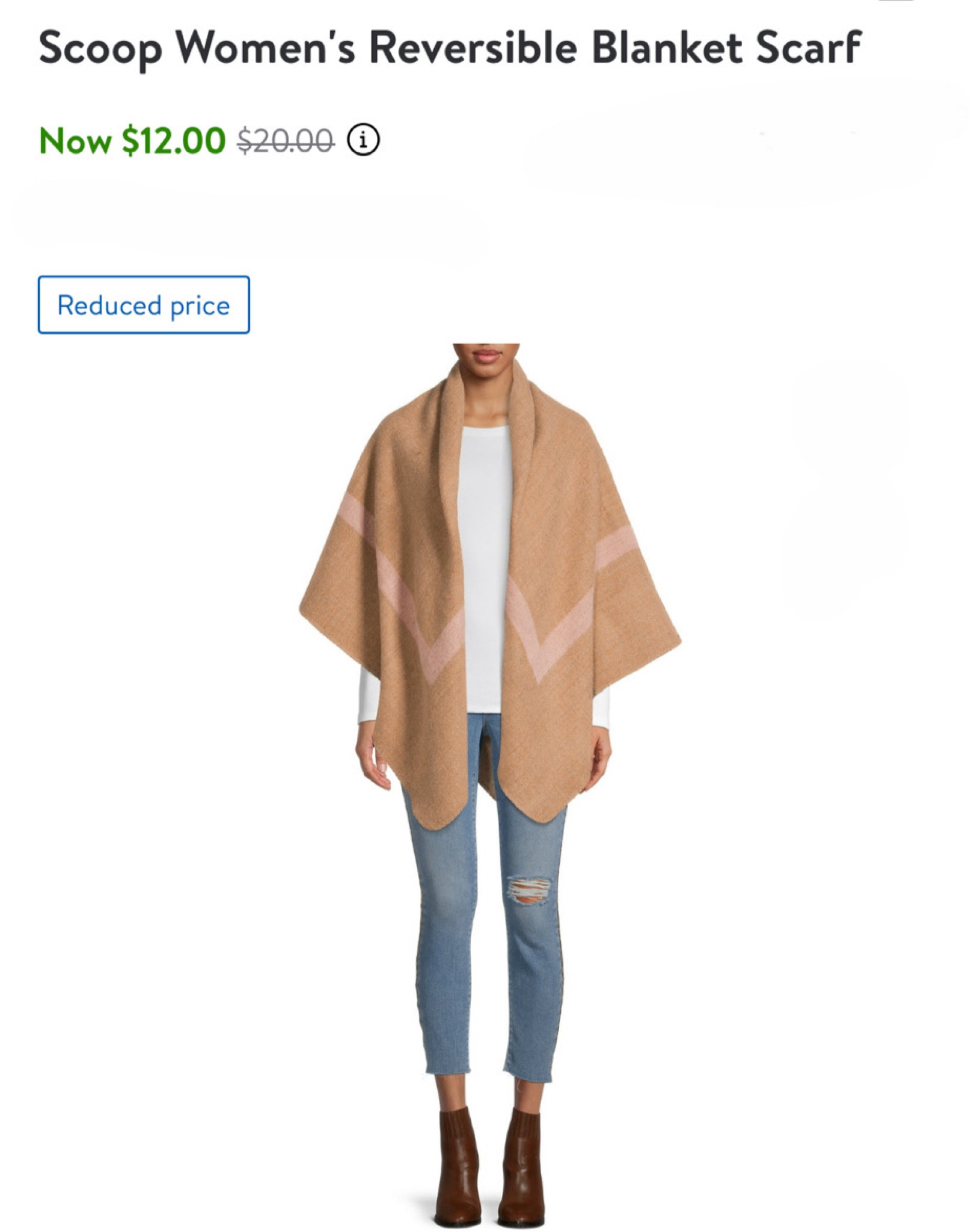 Walmart Deals: Reversible Blanket Scarf