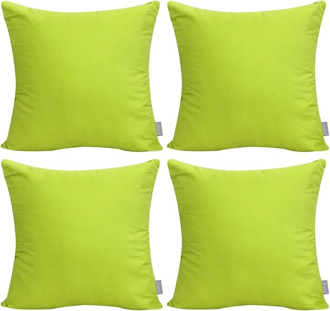 Thmyo 4-Pack 100% Cotton Comfortable Solid Decorative Throw Pillow Case, Square Cushion Cover Pil... | Amazon (US)