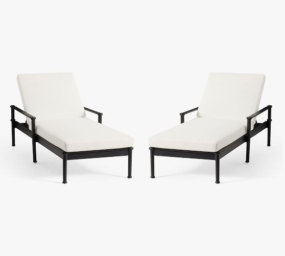 Ellis Metal Outdoor Single Chaise | Pottery Barn (US)