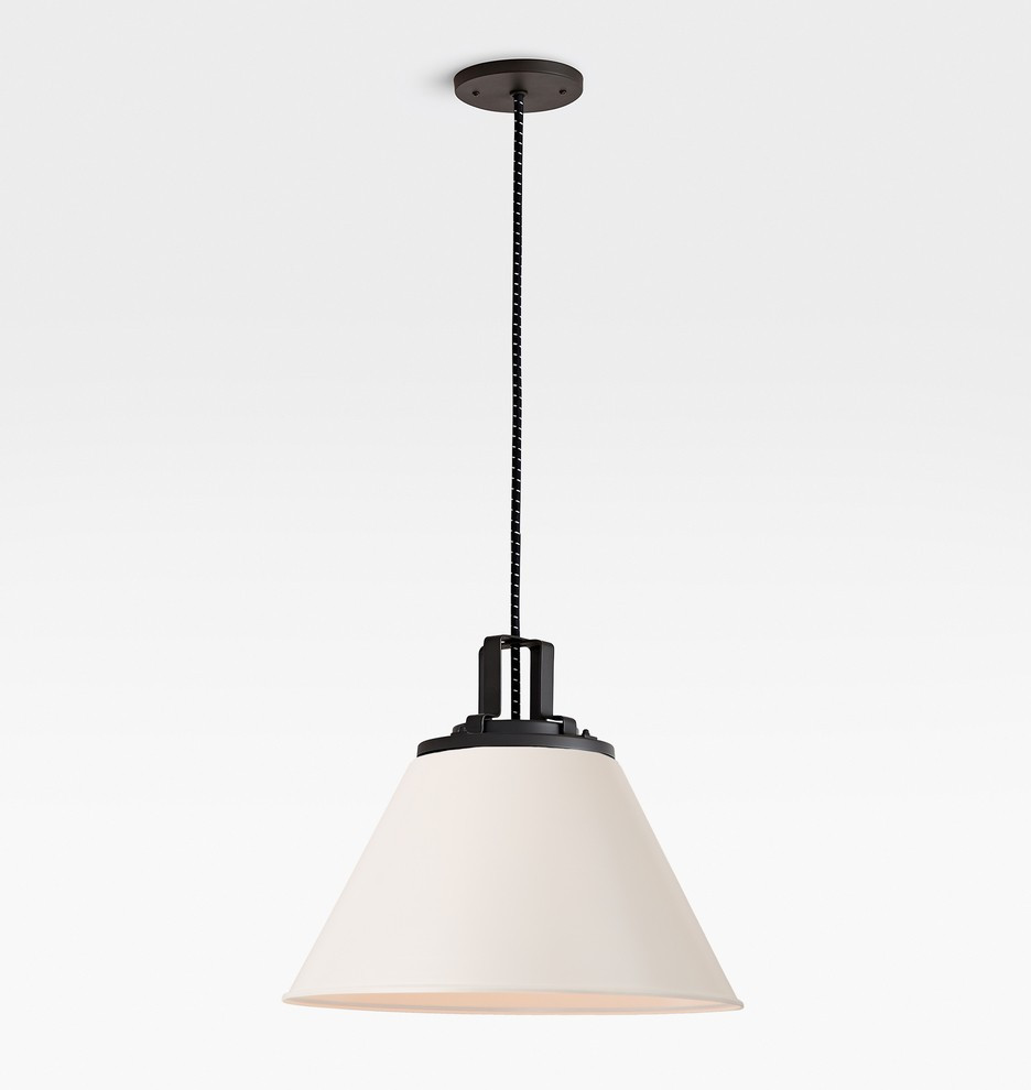 Butte 18" Cone Oil-Rubbed Bronze Pendant | Rejuvenation