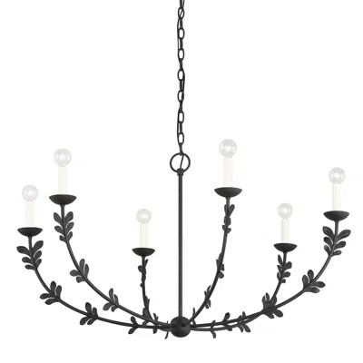 Florian 6 Light Large Chandelier - Black Iron | Wayfair North America