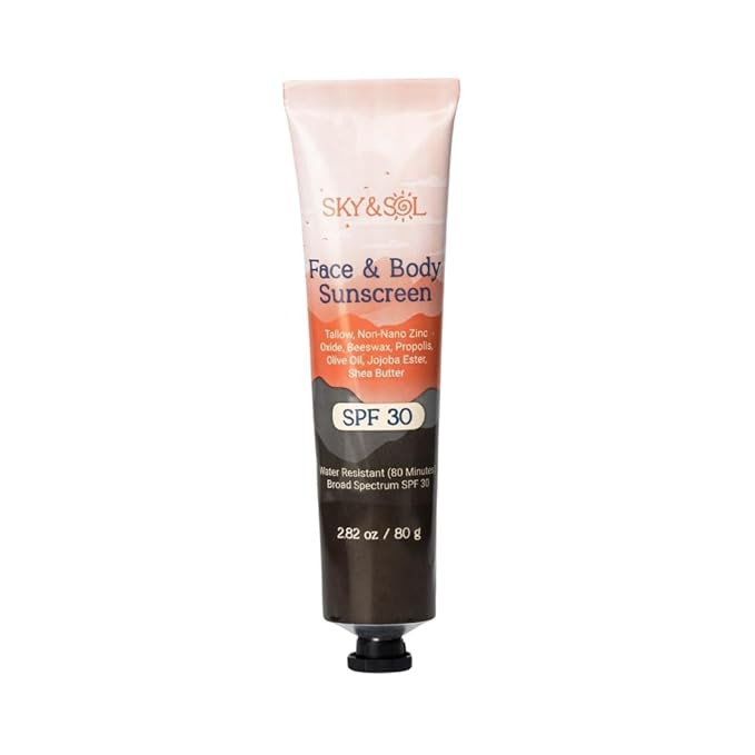 Natural Mineral Sunscreen SPF 30 2.82 oz: Natural Tallow & Zinc Oxide, Reef Safe, Water Resistant... | Amazon (US)
