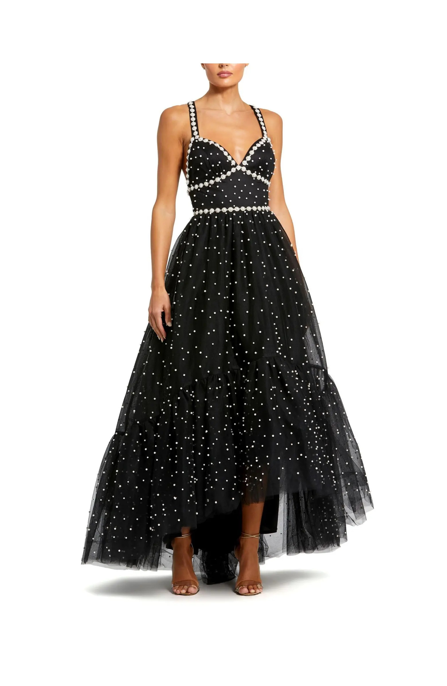 Pearl Beaded High Low Gown | Nordstrom